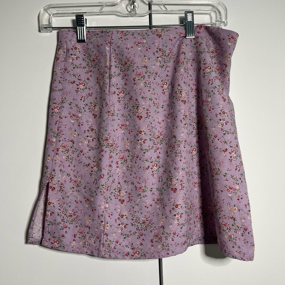 SHEIN Lavender Floral Mini Skirt